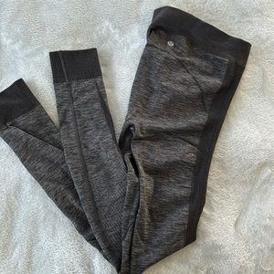 Grey knit seamless lululemon leggings